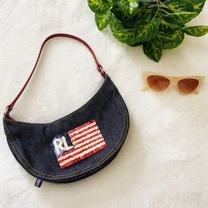 Vintage Ralph Lauren sequined American flag purse